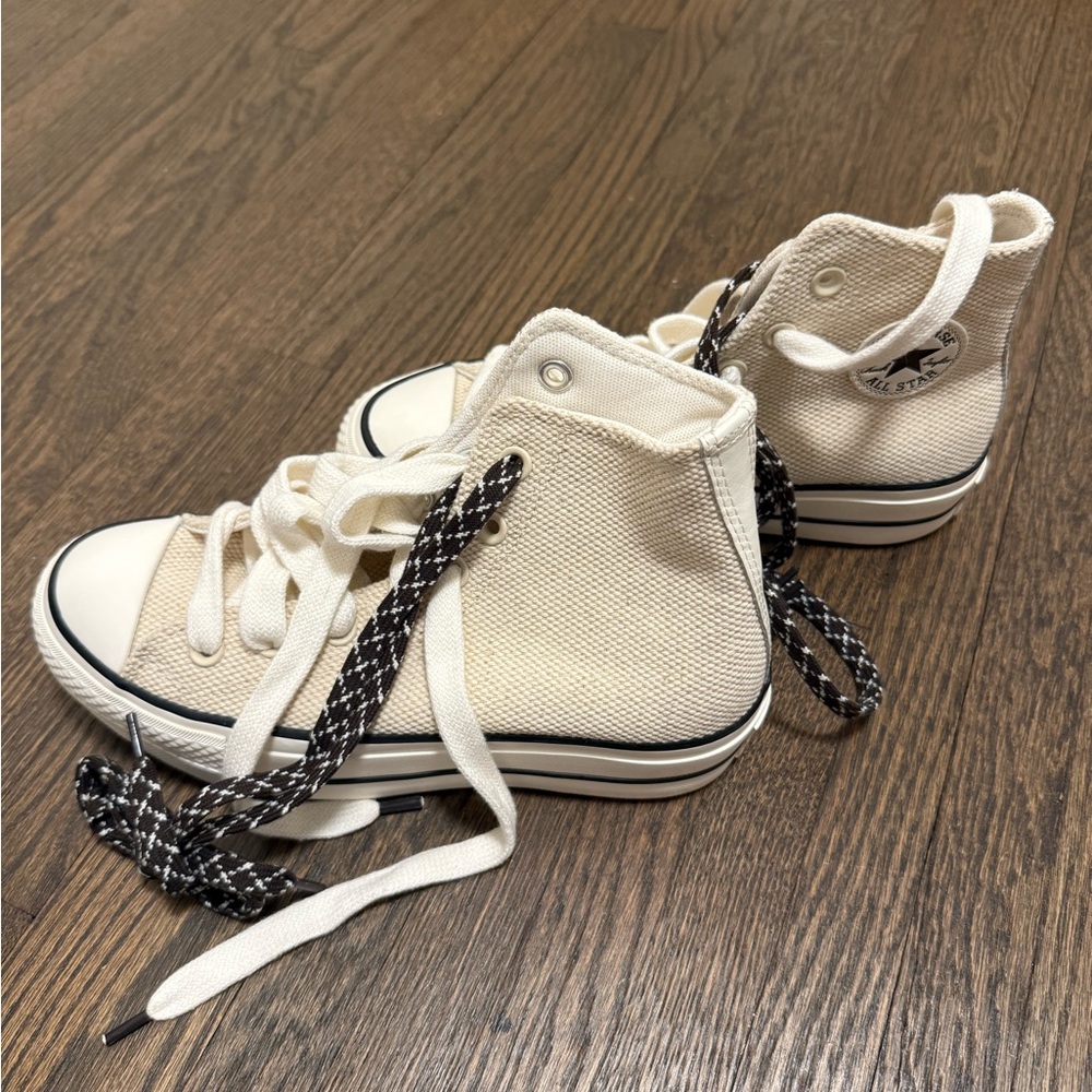 Converse Cream and Black Sneakers